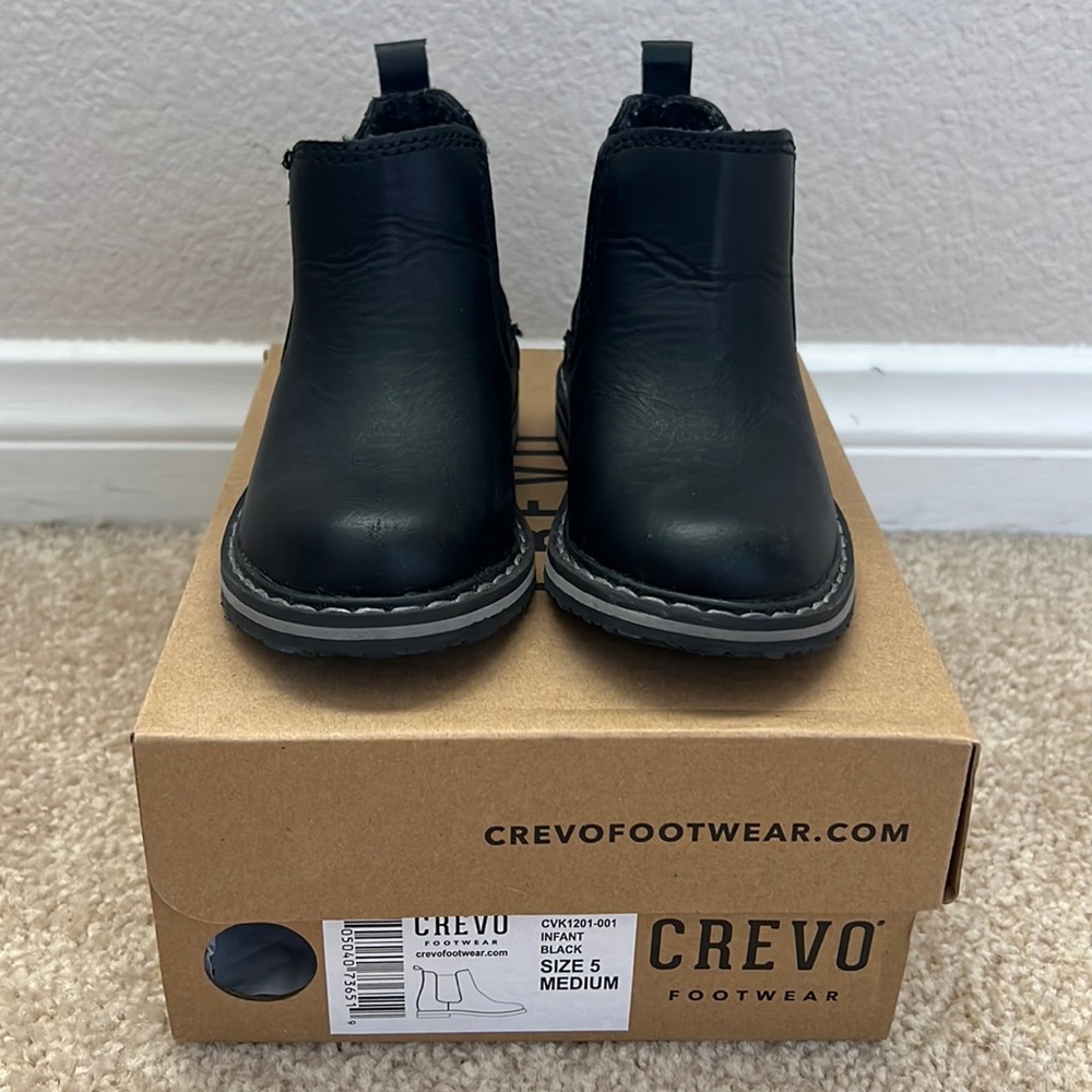 Infant Size 5 Medium Crevo Footwear Black Boots